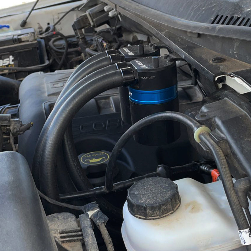 Ford F150 F 150 3.5 EcoBoost Baffled Oil Catch Can Kit, V3 2015-2016  PCV+CCV – ADD W1